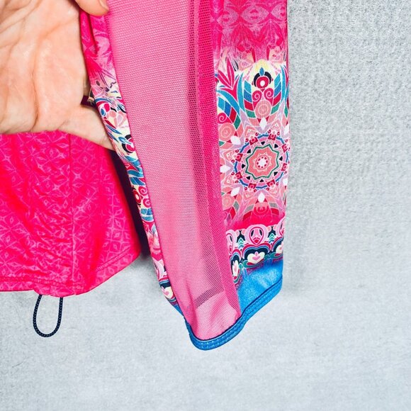 Lucky In Love Shirt Womens L Hot Pink Long Sleeve Pullover Tennis UPF 50 - Picture 3 of 14